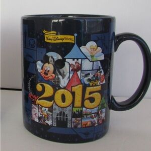 Disney Parks Disney World 2015 16oz Blue Coffee Mug! Mickey, Donald, Minnie, etc